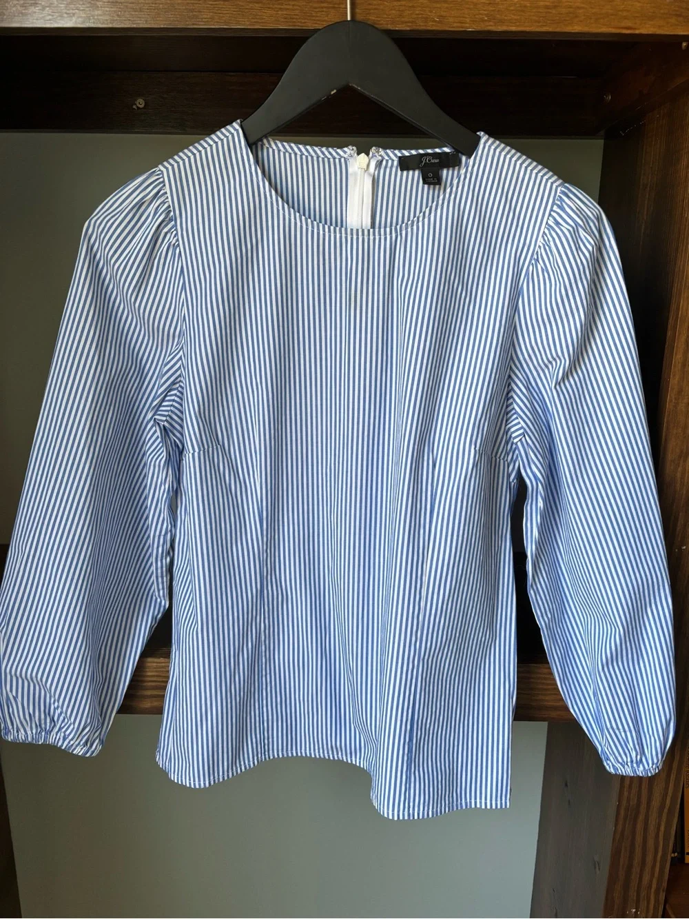 J. Crew Blue and White Striped Blouse